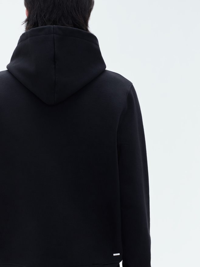 AMIRI hombres negro sudadera con capucha y logo escalonado de la marca 6TLR20140