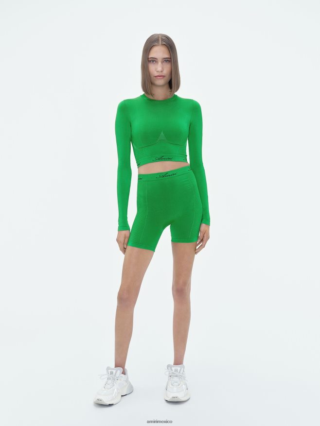 AMIRI mujer helecho verde corto sin costuras 6TLR20274