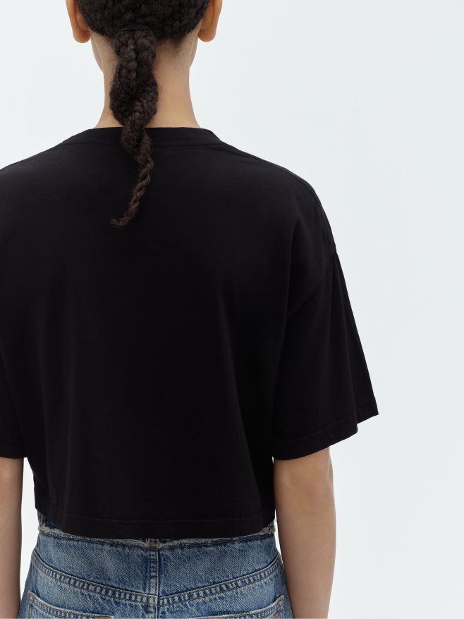 AMIRI mujer negro camiseta desgastada del distrito de las artes 6TLR20245