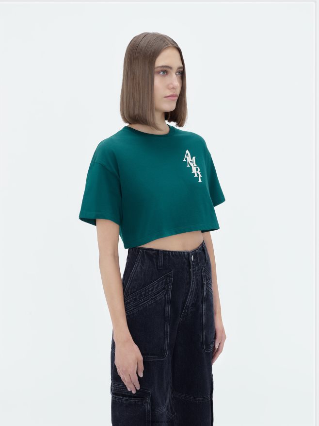 AMIRI mujer selva camiseta corta brand stack 6TLR20244
