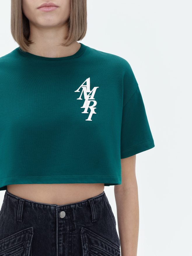 AMIRI mujer selva camiseta corta brand stack 6TLR20244