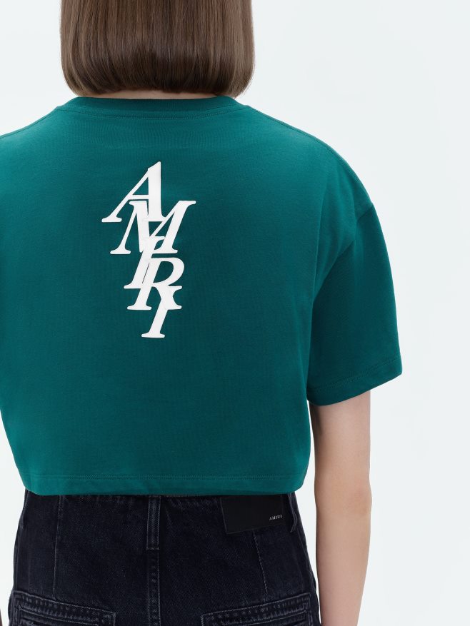 AMIRI mujer selva camiseta corta brand stack 6TLR20244