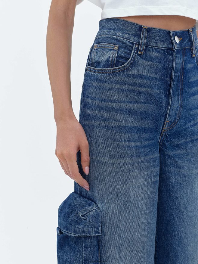 AMIRI mujer índigo medio jean cargo holgado 6TLR20232