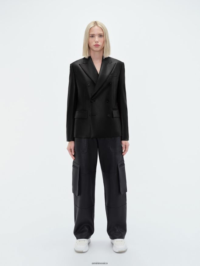 AMIRI mujer negro blazer corto vegano de db 6TLR20292