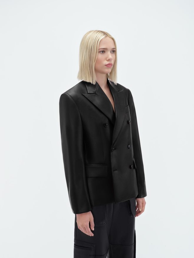 AMIRI mujer negro blazer corto vegano de db 6TLR20292