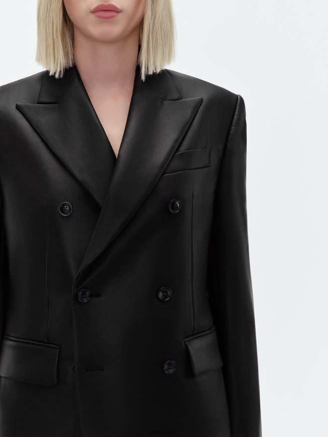 AMIRI mujer negro blazer corto vegano de db 6TLR20292