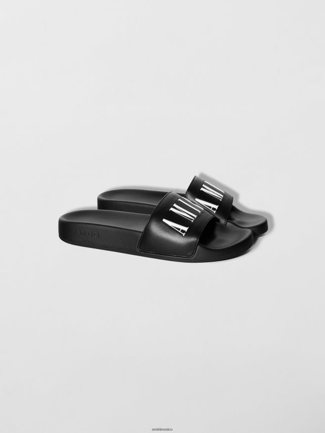AMIRI niños blanco negro tobogán de piscina con logo 6TLR20382