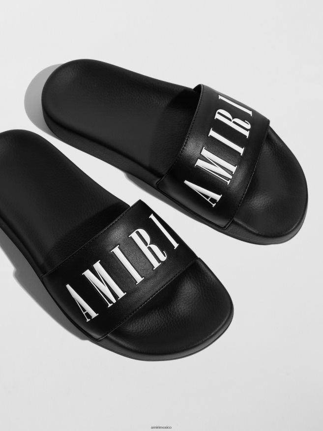 AMIRI niños blanco negro tobogán de piscina con logo 6TLR20382