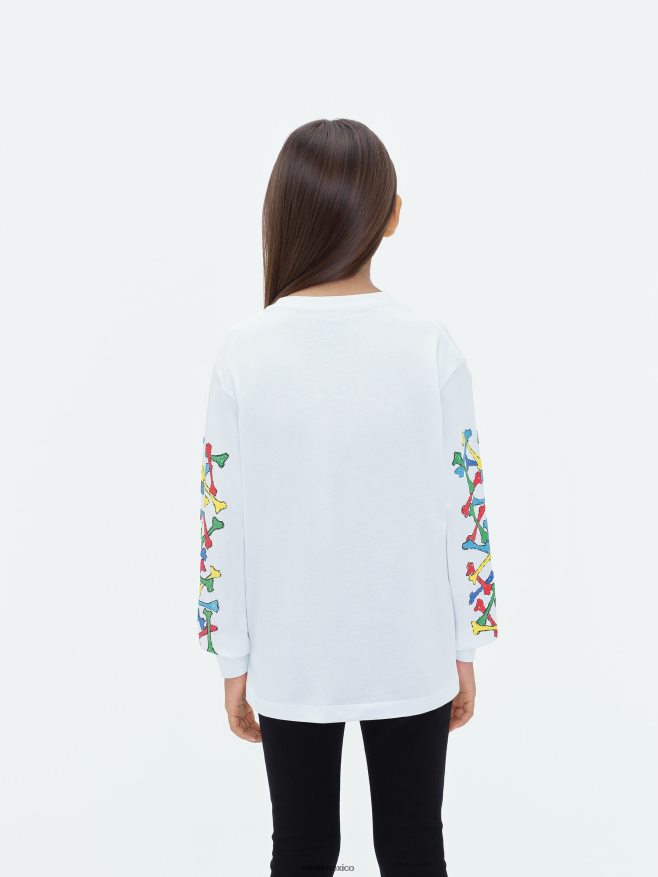 AMIRI niños blanco camiseta de manga larga con garabatos de huesos de marca 6TLR20335