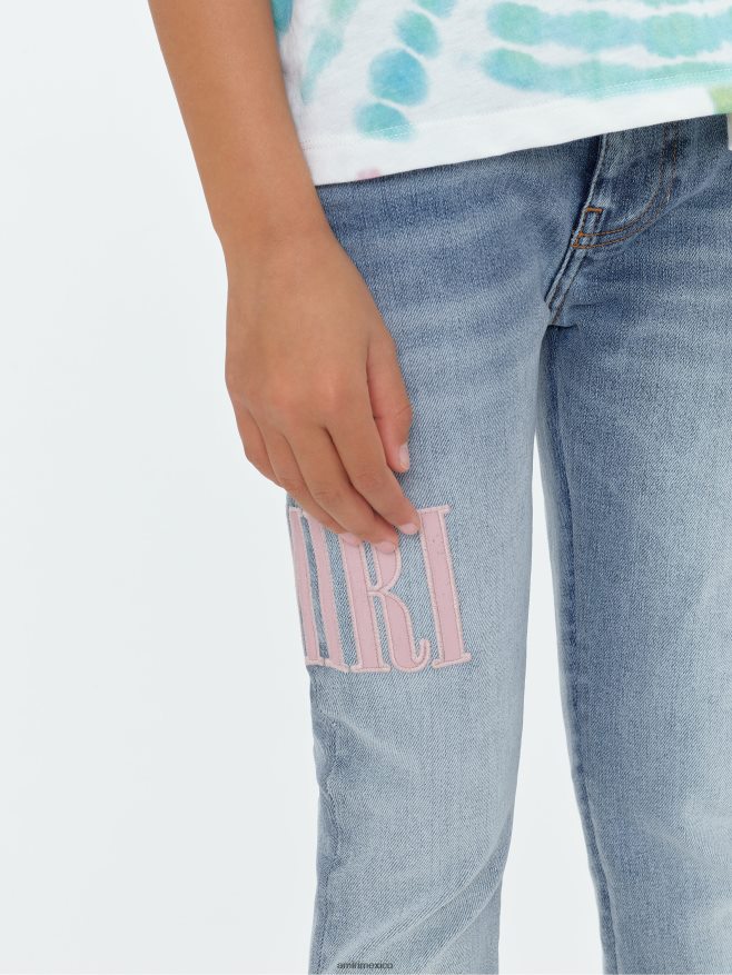 AMIRI niños índigo de piedra vaqueros con logotipo 6TLR20330