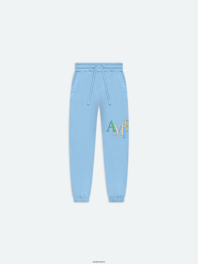 AMIRI niños aire azul pantalones deportivos con garabatos escalonados de la marca 6TLR20365