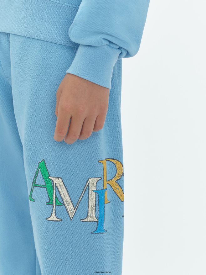 AMIRI niños aire azul pantalones deportivos con garabatos escalonados de la marca 6TLR20365