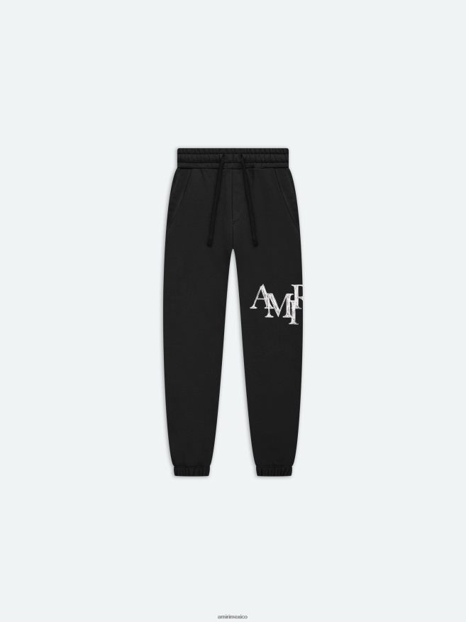 AMIRI niños negro pantalones deportivos con garabatos escalonados de la marca 6TLR20361