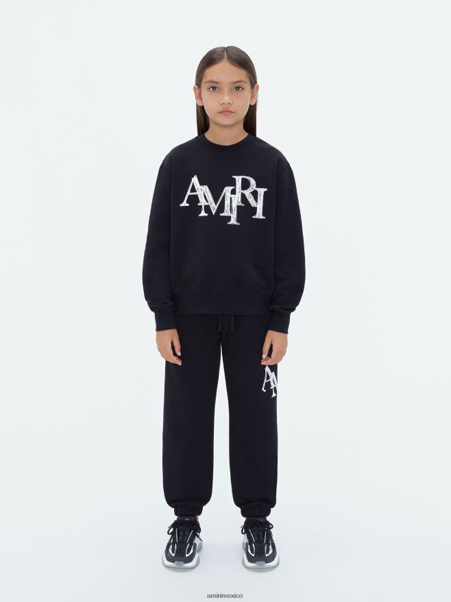 AMIRI niños negro pantalones deportivos con garabatos escalonados de la marca 6TLR20361