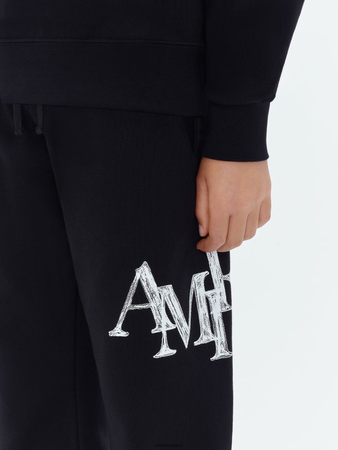 AMIRI niños negro pantalones deportivos con garabatos escalonados de la marca 6TLR20361