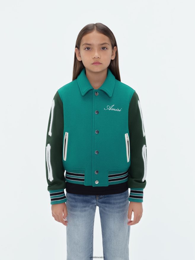 AMIRI niños verde azulado chaqueta de huesos 6TLR20368