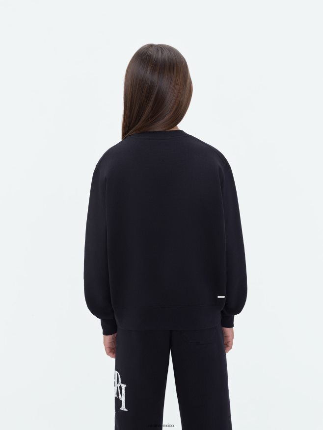 AMIRI niños negro cuello redondo con garabatos escalonados de la marca 6TLR20351